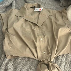 Button down crop top